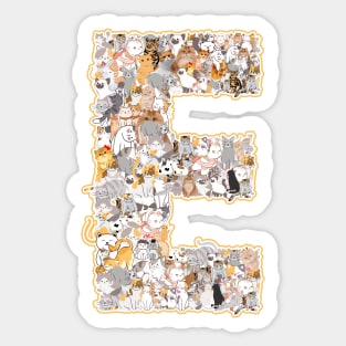 cat letter  E(the cat forms the letter E) Sticker